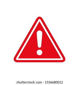 Warning, precaution, attention, alert icon, exclamation mark in triangle shape – stock vector