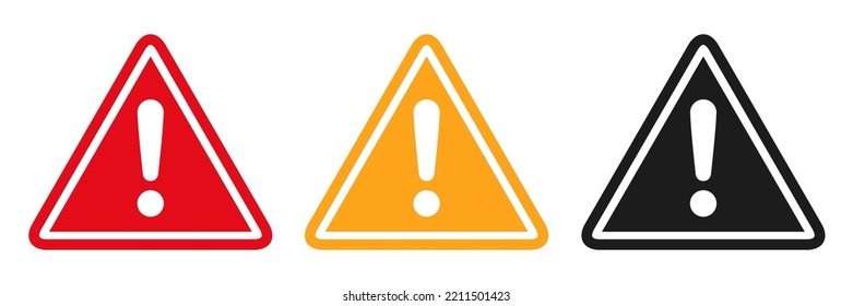 Warning Precaution Attention Alert Icon Set Stock Vector (Royalty Free ...