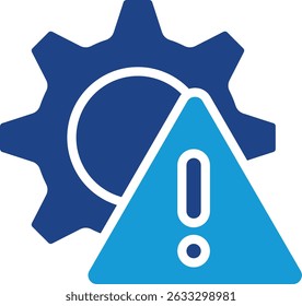Warning or problem icons related to a system, process, or machine relate to the function or operation of a system, or a device is not working properly.
