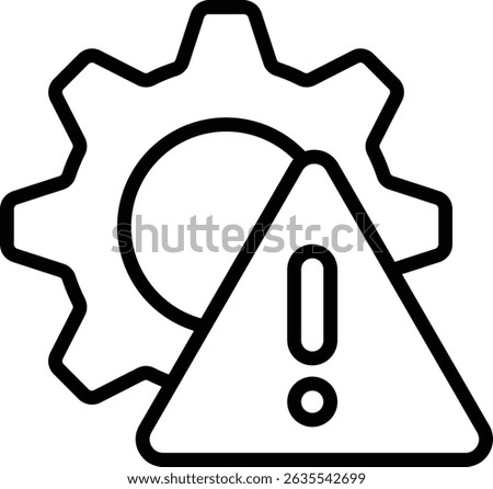Warning or problem icons related to a system, process, or machine relate to the function or operation of a system, or a device is not working properly.