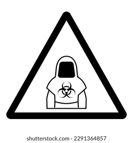 Warning Protective Clothing Of Biological Hazard Symbol, Vector Illustration, Isolate On White Background Label. EPS10