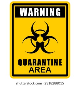 Advertencia, área de cuarentena, vector de afiches
