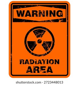 Warning, radiation area, sign vector

