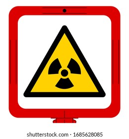 Warning Radiation Hazard Symbol Sign,Vector Illustration, Isolated On White Background Label. EPS10