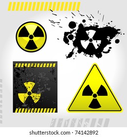 Warning radiation signs