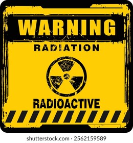 Warning, Radioactive area, sign vector