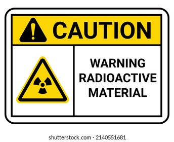 WARNING RADIOACTIVE MATERIAL, Danger sign of radioactive material