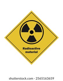 Warning of radioactive material or radiation vector icon isolated. Best radioactive material label for hazard warning.