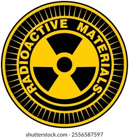 Warning, Radioactive Materials, do not Open, sticker vector