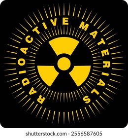 Warning, Radioactive Materials, do not Open, sticker vector