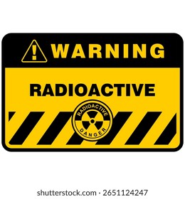 Warning, Radioactive sign and label vector