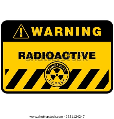 Warning, Radioactive sign and label vector