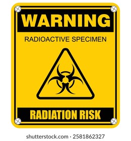 Warning, Radioactive specimen, sign vector