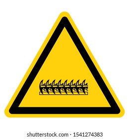 Warning Razor Wire Symbol Sign, Vector Illustration, Isolated On White Background Label .EPS10