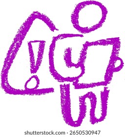 Advertencia Lea las instrucciones Icon Crayon Chalk Drawing Vector