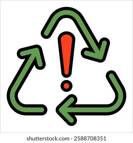 Warning Recycle Icon Element For Design