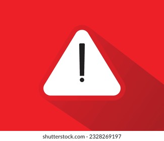 Warning red alert icon, danger icon