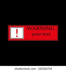 warning red button on a black background