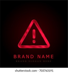 Warning red chromium metallic logo