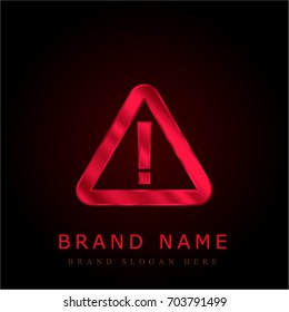 Warning red chromium metallic logo