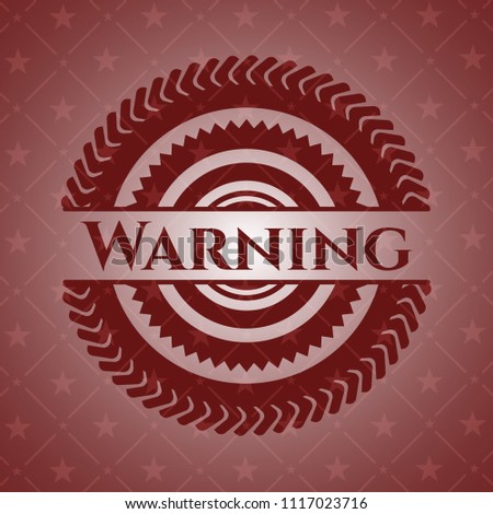 Warning red emblem. Retro