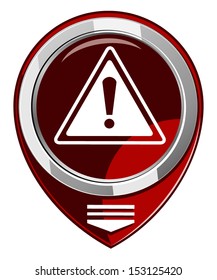 Warning red map pointer