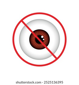 Warning red outline stop watch No eye