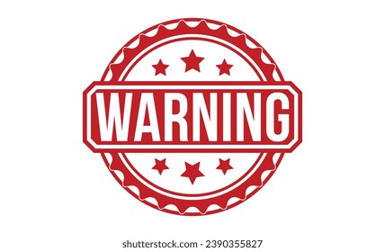 Warning Red Rubber Stamp vector design.