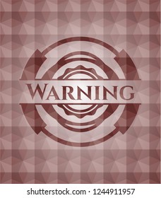 Warning red seamless geometric emblem.