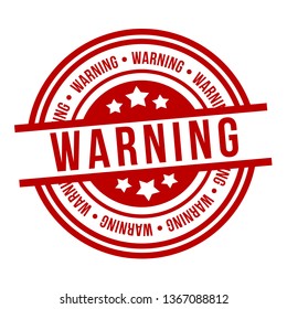 Warning red Stamp. Eps10 Vector Badge.