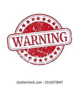 Warning red Stamp. Eps10 Vector Badge.
