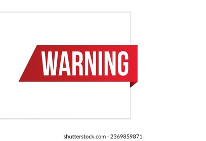 Warning red vector banner illustration isolated on white background