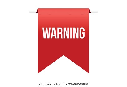 Warning red vector banner illustration isolated on white background