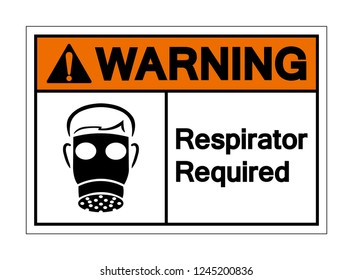 Warning Respirator Required Symbol Sign ,Vector Illustration, Isolate On White Background Label .EPS10