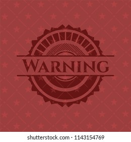 Warning retro style red emblem