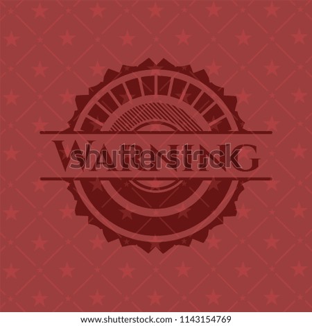 Warning retro style red emblem