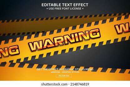 Warning Ribbon 3D Editable Text Effect Template