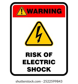 Warning, risk of electric shock, sign vector