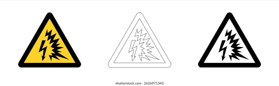 Riesgo de advertencia de descargas eléctricas en formato de Vector
