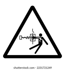 Warning Risk Electrical Shock Symbol Sign ,Vector Illustration, Isolate On White Background Label. EPS10