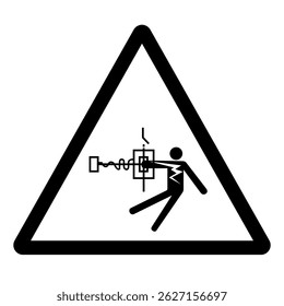 Warnung Risiko Elektroschock Symbol Zeichen, Vektorgrafik, isolieren auf weißem Hintergrund Etikett. EPS10