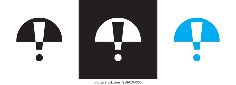 Warning and risk icon. Warning exclamation mark, attention, danger, notice, stop. isolated on white and black background. vector illustration. EPS 10