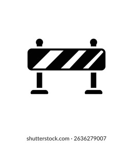 Warning Road Barrier with Striped Pattern