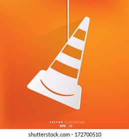warning road cones icon