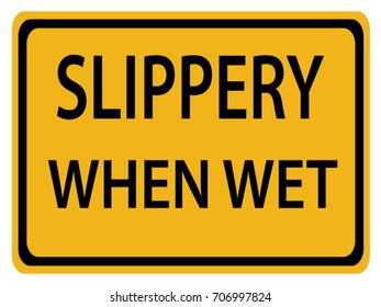 Warning road sign in Canada - Slippery when when. This sign is used in Ontario.