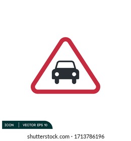 warning road sign car icon design element vector eps 10