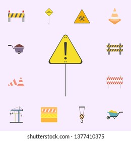warning road sign colored icon. Building materials icons universal set for web and mobile