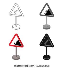 Warning road sign icon in cartoon style isolated on white background. Road signs symbol stock vector illustration.