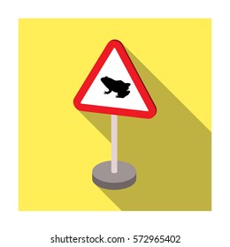 Warning road sign icon in flat style isolated on white background. Road signs symbol stock vector illustration.