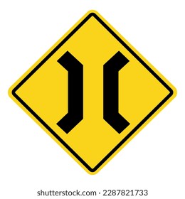 Warning Road Signs - Narrow Bridge Ahead.